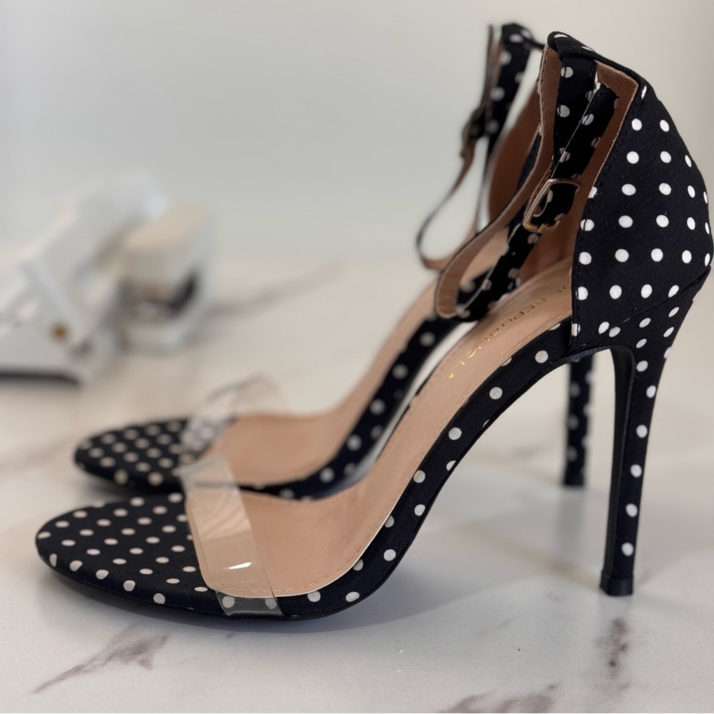 Polka Dot Black and White Heels